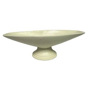 VTG MCM Haeger Flower-ware Cream‎ Pedestal Compote Bowl Dish Oblong 13.5" Long